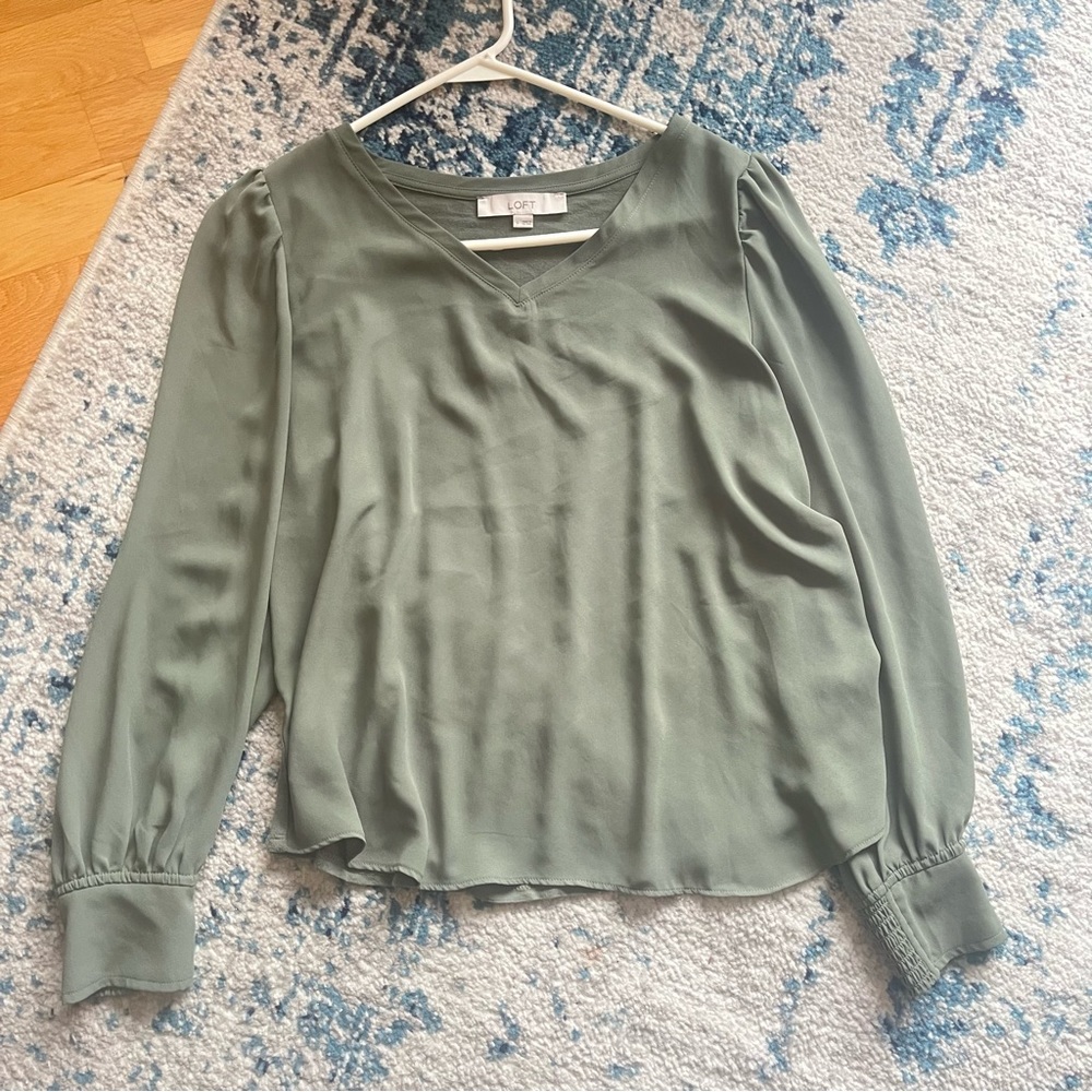 LOFT Olive Green Blouse